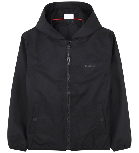 Hugo Kids Hooded Windbreaker Black 152