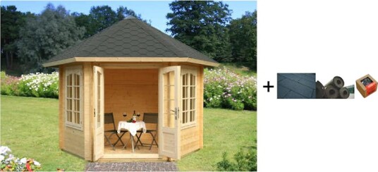 Lysthus Palmako Hanna 7,6 m2 med Shingel Papp og Spiker