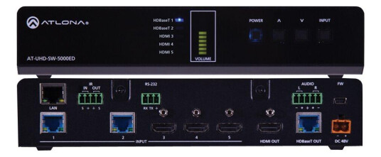 ATLONA AT-UHD-SW-5000ED - video/audio switch - 5 porter - rackmonterbar ATLONA AT-UHD-SW-5000ED - video/audio switch - 5 porter - rackmonterbar