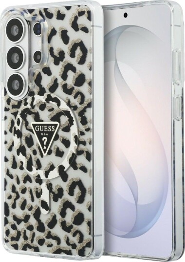 Guess IML Leopard Print MagSafe Mobildeksel til Samsung Galaxy S26 Ultra - Svart