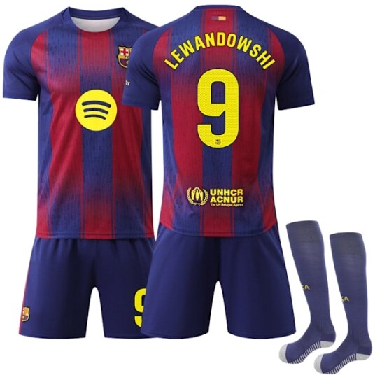 2025 2026 Barcelona Hjemmedrakt Barn Fotballtrøye Nr. 9 Lewandowski Voksen XS