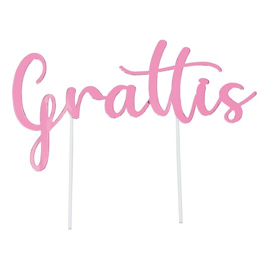 Kakedekorasjon Grattis Rosa Kakedekorasjon Grattis Rosa