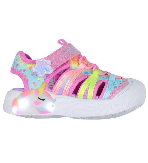 Skechers Sandaler m. Lys Unicorn Dreams Explorer Rosa/Multi 26 Blinkende sko Flerfarget