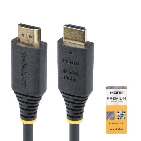 StarTech PREMIUM CERTIFIED HDMI CABLE 1M HDMI CORD/4K 60HZ/HDR10/ARC CABL