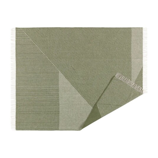 NJRD Stripes ullpledd 130 x 185 cm Grønn