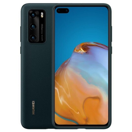 Huawei Original Huawei P40 PU Deksel - Svart med Grønt Skjær Huawei Original Huawei P40 PU Deksel - Svart med Grønt Skjær