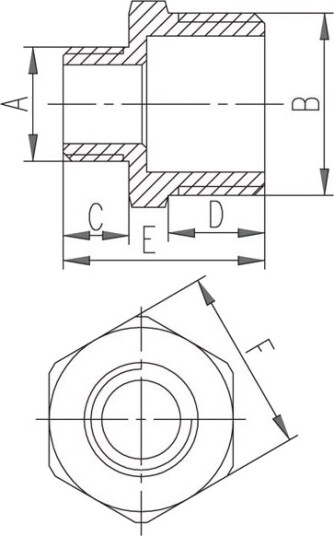 Ferro Reduksjonsnippel Smidig 5/4" X 3/4" Gul (N14z)
