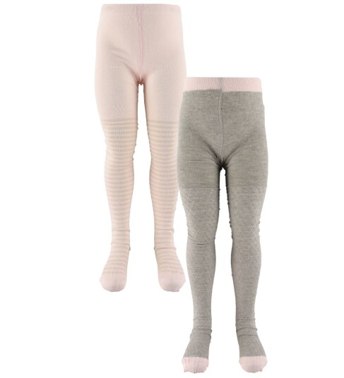 Minymo Strømpebukser 2 pack Grå/Rosa 80/86 Strømpebukser 80 86