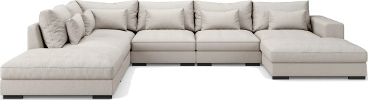Dubai stor U modulsofa med divan høyre 432 cm ekstra dyp Beige Dubai stor U modulsofa med divan høyre 432 cm ekstra dyp Beige