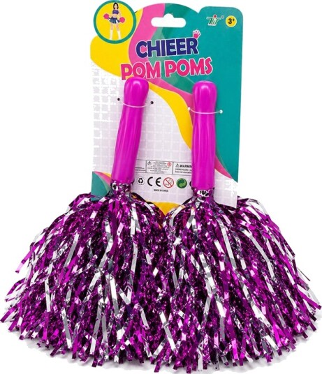 Cheer Pom Poms 2 stk Lilla/Sølv NTI-888843