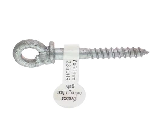 CAL Øyebolt fast m/ tregjenger   Galvanisert stål   8x60 mm