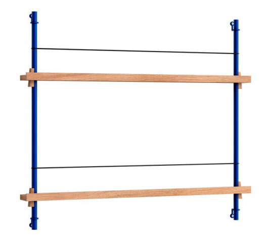 Moebe Magazine Shelving 65 Hylle Oak/Deep Blue Lampemesteren