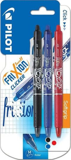Pilot Frixion Clicker Viskbare penner 3 stk. Pilot Frixion Clicker Viskbare penner 3 stk.