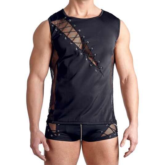Svenjoyment Tanktop med Snører       - Svart - XL