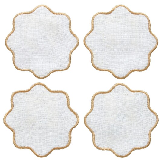 Decotique La Tavola Glassunderlegg 10x10 cm Hvit / Beige