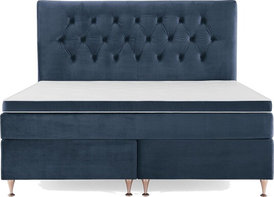 Royal Velvet Komplett Sengepakke 180x200 cMørkeblå Fløyel/Lave Rosében