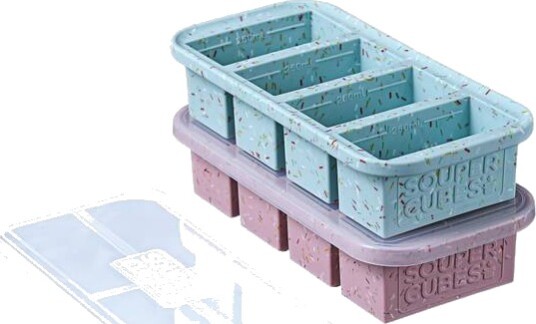 SOUPER CUBES Matoppbevaring i Silikon m/lokk 1-cup, 2pk, Sprinkl