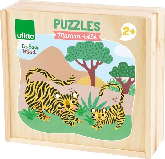 Vilac Puslespill Tre 12x2 Brikker Mor Og Baby Vilac OneSize Puslespill