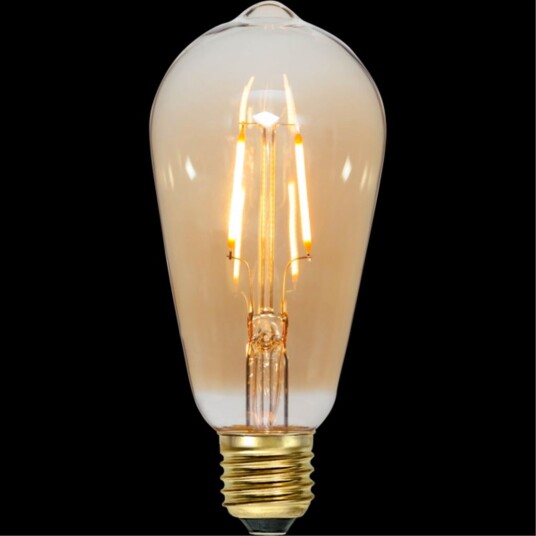 Star Trading E27 ST64 LED lampe Enkel rav 2000K Varmhvitt lys