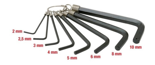 Ks Tools 151.3250, 8 Stykker, Stål, Fosfat, Din Iso 2936, 330 G