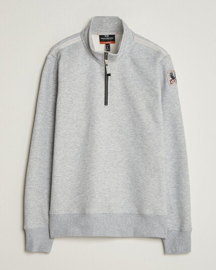 Parajumpers Broad Peak Super Easy Half Zip Sweatshirt Ash Grey Melange