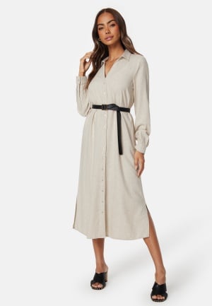 Happy Holly Linen Shirt Dress Light beige 48/50