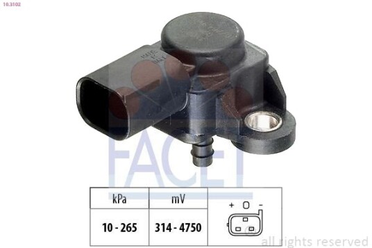 Lufttrykksensor, høydetilpasning FACET 10.3102
