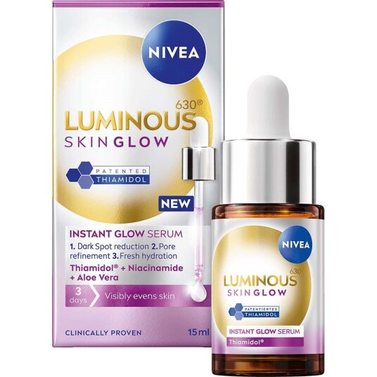 NIVEA Luminous630 Ansiktsserum 15ml for Instant Glow og Reduksjon av Mørke Flekk