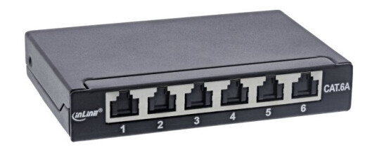 Inline 76816B Rj45 Cat6a Sort Rackmontering 0.5U 23 Mm