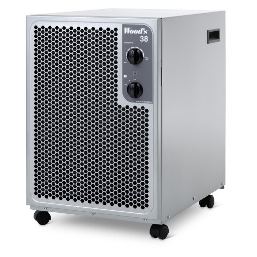 Woods SW22FX Silent avfukter 11 liter/døgn 140 m², sølv/metallfarget Woods SW22FX Silent avfukter 11 liter/døgn 140 m², sølv/metallfarget