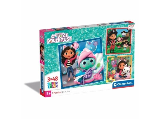 Clementoni Puzzle 3X48el Koci Domek Gabi. Gabbys Dukkehus 25300