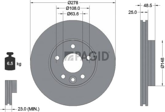 PAGID 55923NC Bremseskive