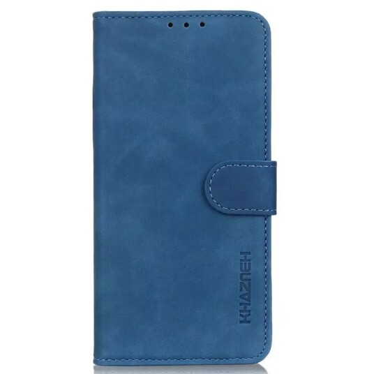 Khazneh Samsung Galaxy S22 KHAZNEH Retro Kunstskinn Flipdeksel med Lommebok - Blå