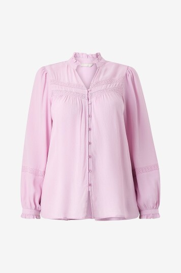 Ellos Plus collection Bluse med blondedetaljer Rosa