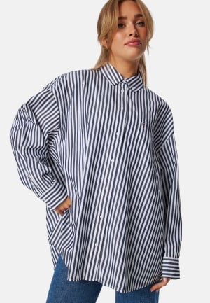 TOMMY JEANS Tjw Ovs Pinstripe Shirt C1g Dark Night Navy / STRIPEST S TOMMY JEANS Tjw Ovs Pinstripe Shirt C1g Dark Night Navy / STRIPEST S