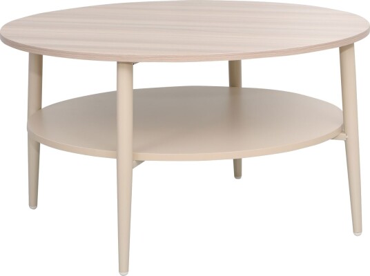 Sofabord HOME4YOU Lester lyst tre/beige 80x80x45 cm - Lyst treverk / beige