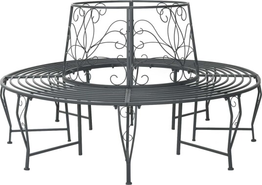 vidaXL Trebens 8 seter Ø 160 x 89 cm steel Sølvgrå Rund