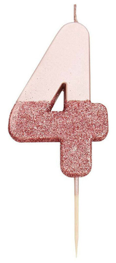 Talking Tables Kakelys Tall Roségull/Glitter - 4 År