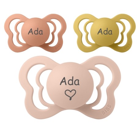 Bibs Couture Str. 2 6+ Md.Anatomisk  LateksSmokker Med Navn