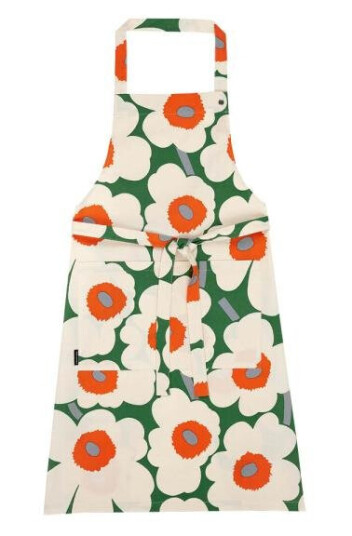 Marimekko - Pieni Unikko forkle grønn/oransje