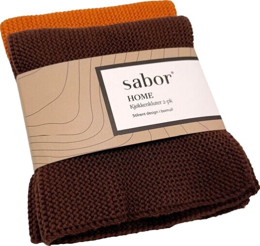 Sabor Home kjøkkenklut 25x25 cm 2 stk brun/oransje Sabor Home kjøkkenklut 25x25 cm 2 stk brun/oransje
