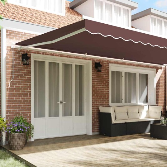 Manuell uttrekkbar markise brun 600x300 cm 3215627