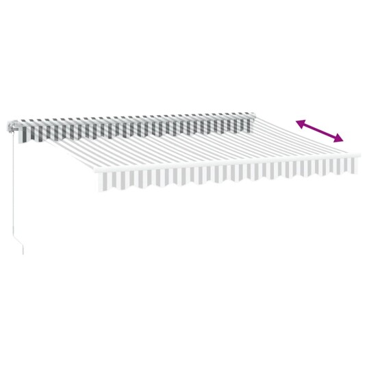 Manuell uttrekkbar markise antrasitt og hvit 350x250 cm 3216036