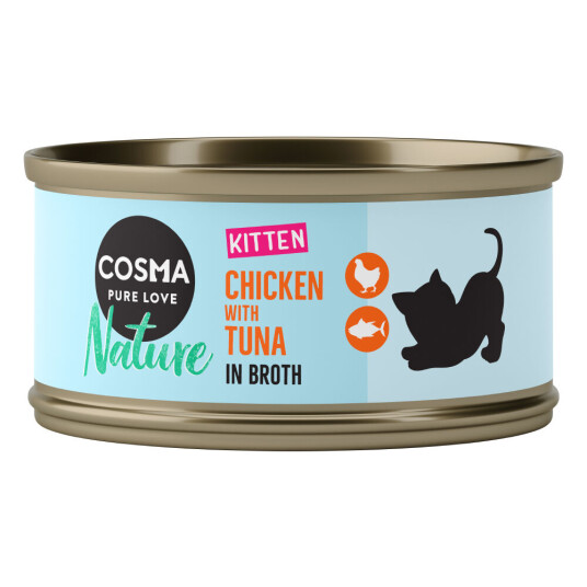 Cosma Nature Kitten 6 X 70 G Kylling & Tunfisk