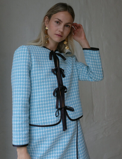 Helmstedt Vera Jacket - Bouclé - Blue - XL Helmstedt Vera Jacket - Bouclé - Blue - XL