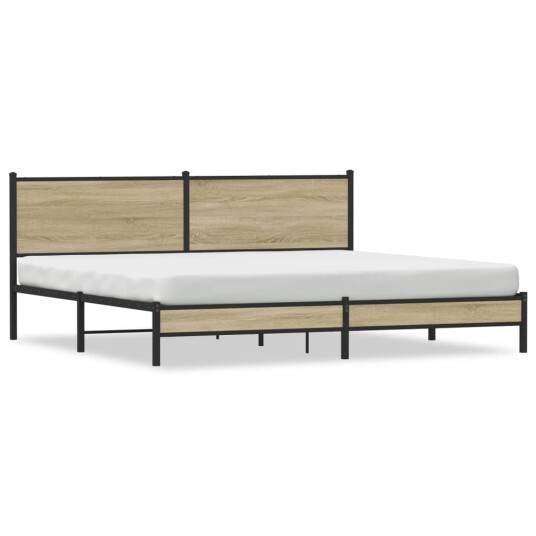 Sengeramme i metall uten madrass sonoma eik 193x203 cm 3301393 Sengeramme i metall uten madrass sonoma eik 193x203 cm 3301393