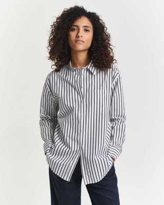 Gant Stripete poplinskjorte i relaxed fit EVENING BLUE 36