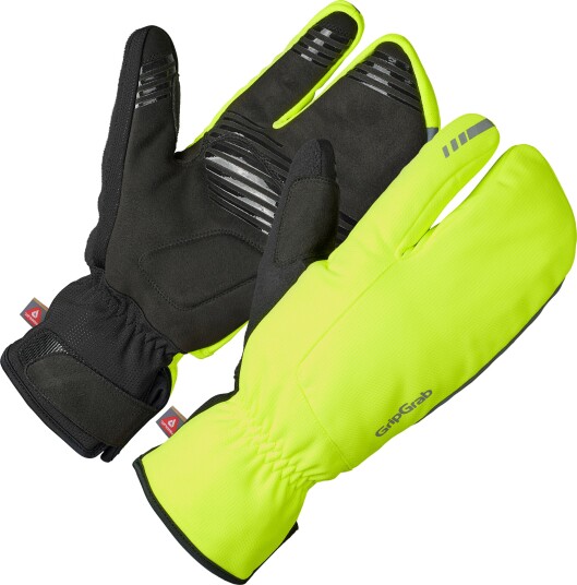 Gripgrab Nordic 2 Windproof Deep Winter Lobster Gloves Yellow Hi-Vis S, Yellow Hi-Vis