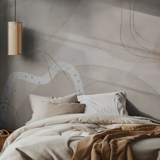 Tapet Abstrakte Beige Linjer Tapet Abstrakte Beige Linjer