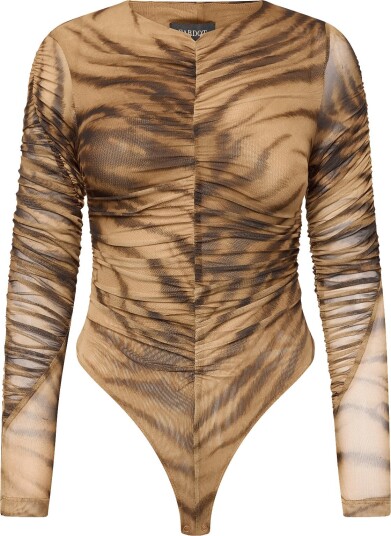 Bardot Brea Long Sleeve Bodysuit - ANIMAL PRI - 34